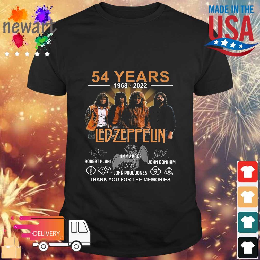 54 Years 1968 2022 Led Zeppelin Signatures Thank You Shirt