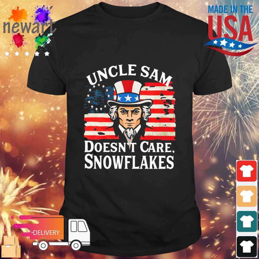 Biden Uncle Sam Doesn't Care Snowflakes American Flag shirt