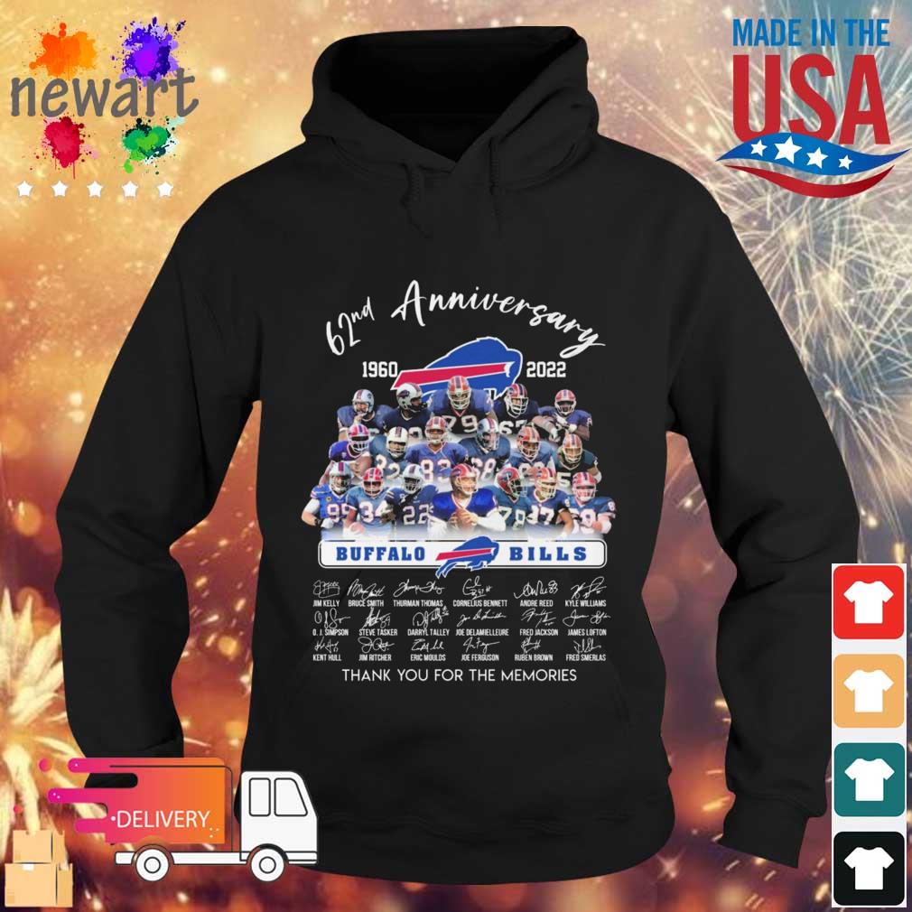 Buffalo Bills 62nd Anniversary 1960-2022 Thank You For The Memories Signatures s Hoodie