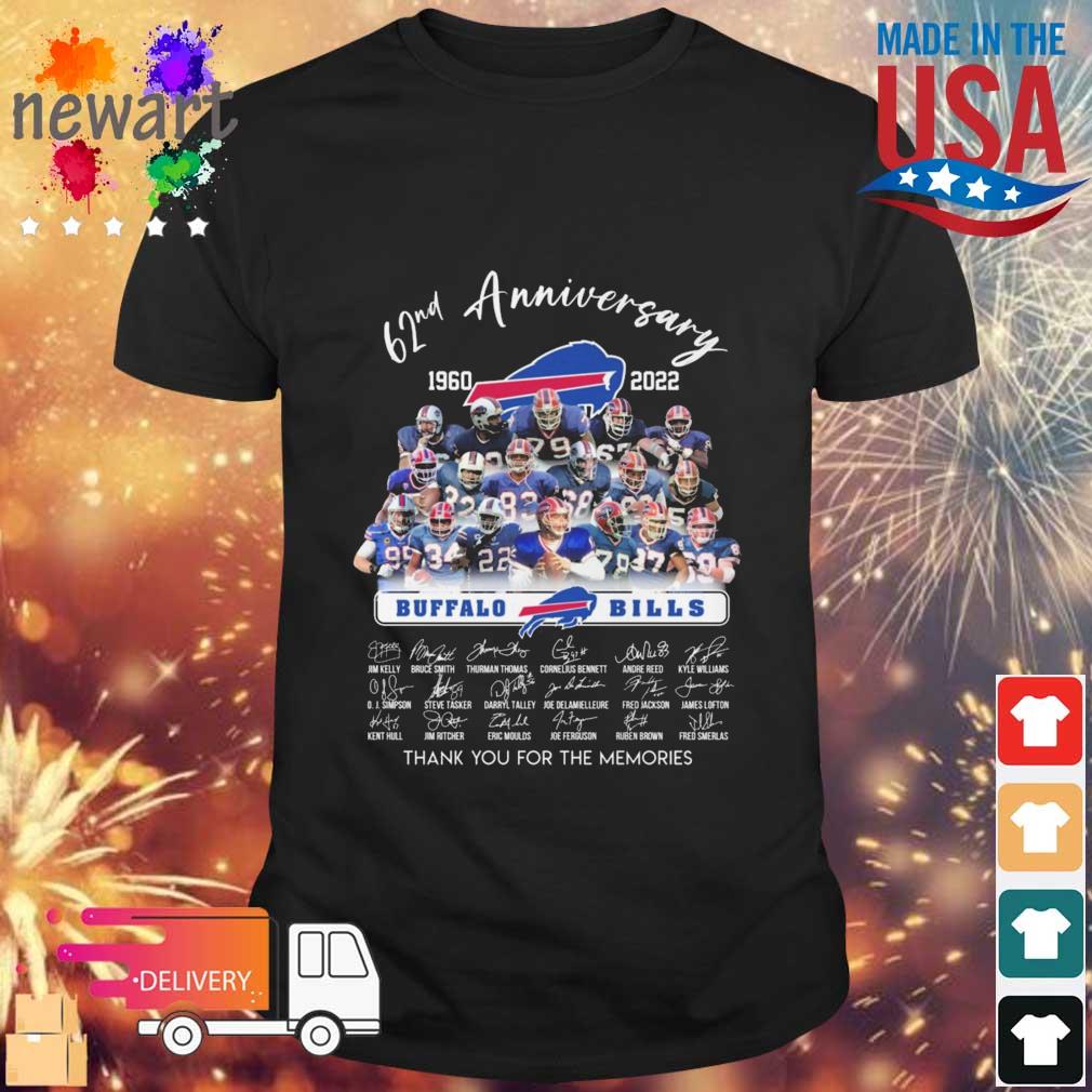Buffalo Bills 62nd Anniversary 1960-2022 Thank You For The Memories Signatures shirt