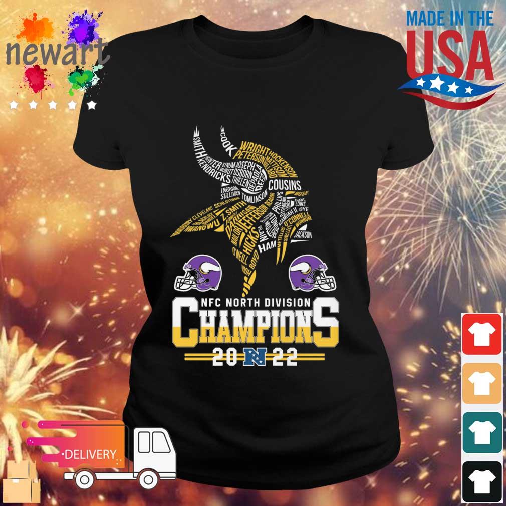Minnesota Vikings Player Names NFC North Division Champions 2022 shirt,Sweater,  Hoodie, And Long Sleeved, Ladies, Tank Top