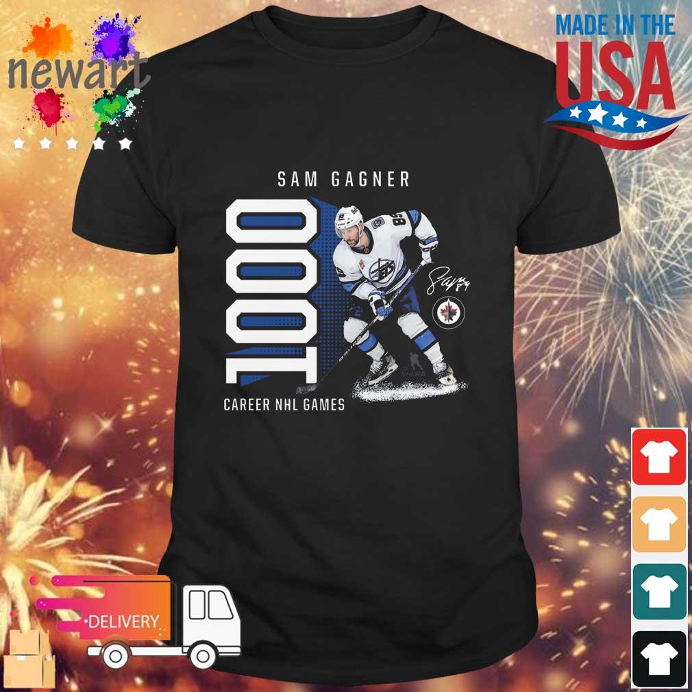 Sam Gagner Winnipeg Jets 1000 Career NHL Games Signature shirt