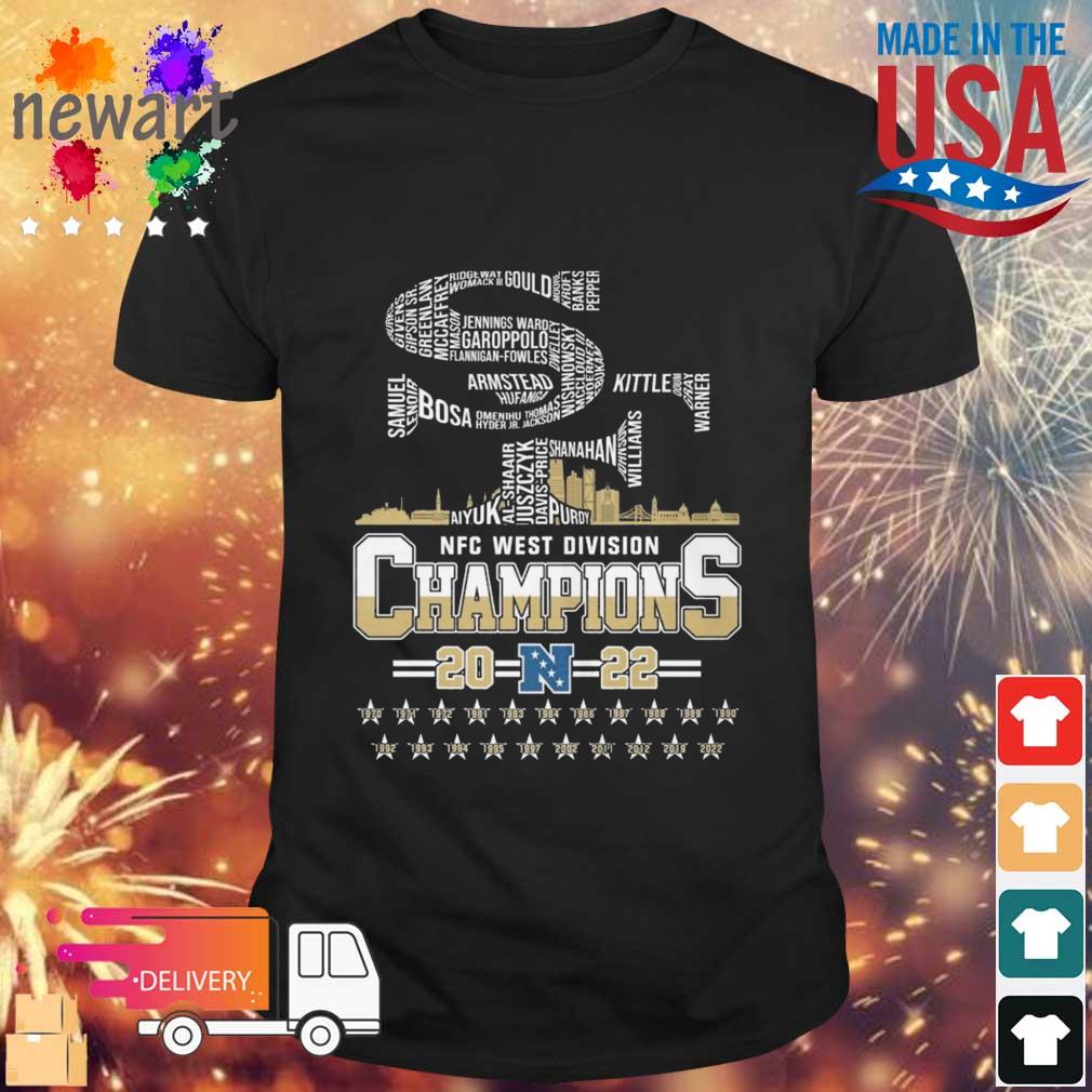 San Francisco 49ers Players Names 2022 NFC West Division Champions 1970-2022 shirt