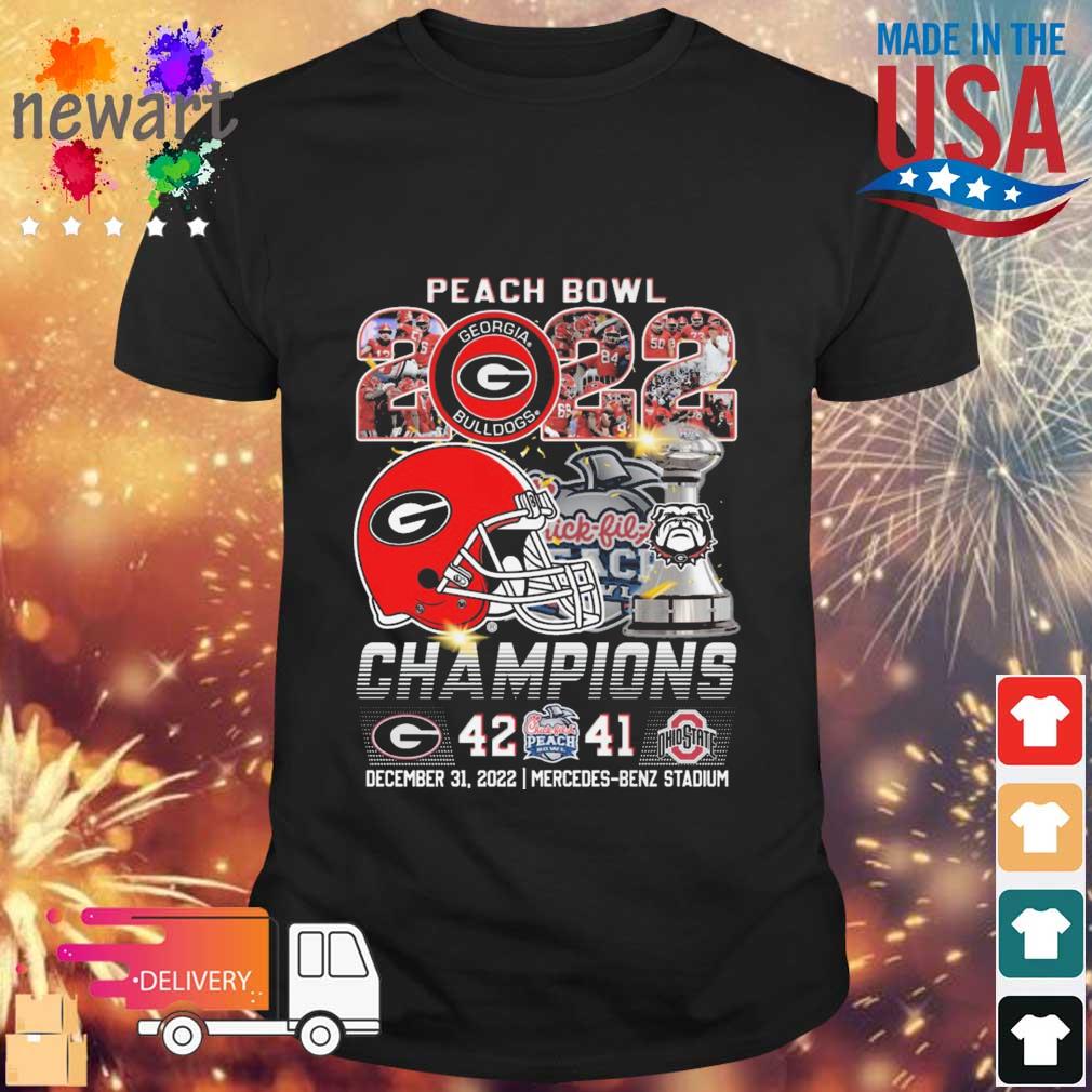 Georgia Bulldogs Vs Ohio State Buckeyes 42-41 Peach Bowl 2022 Champions shirt