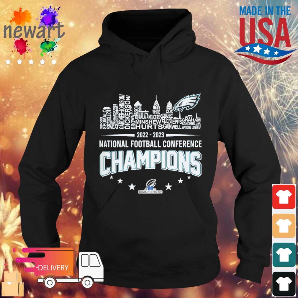 Philadelphia Eagles Player Names Skyline Nfc East Division Champions 2022  shirt, hoodie, sweater and long sleeve