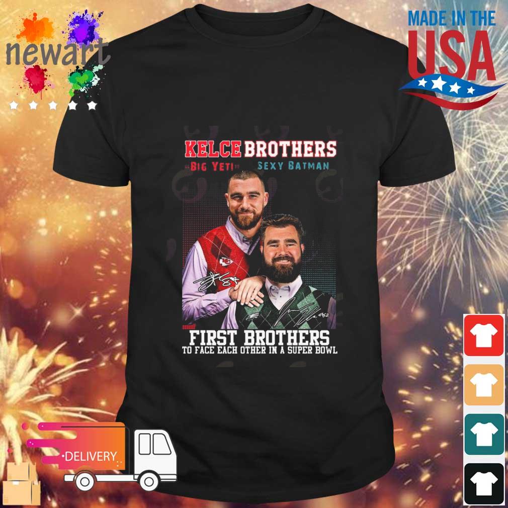 Kelce Brothers The First Brother Players To Face Each Other 2023 Signatures shirt