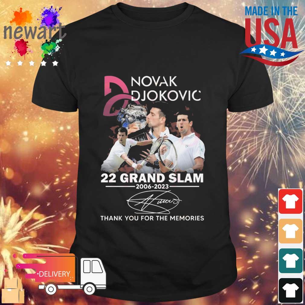 Novak Djokovic 22 Grand Slam 2006-2023 Thank You For The Memories Signature shirt